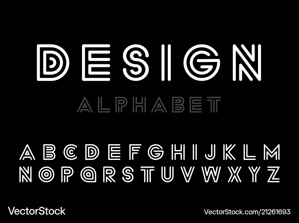 Moderne Designer gestreifte Schrift - minimalistisch Moderne Designer gestreifte Schrift - minimalistisch vektorbild