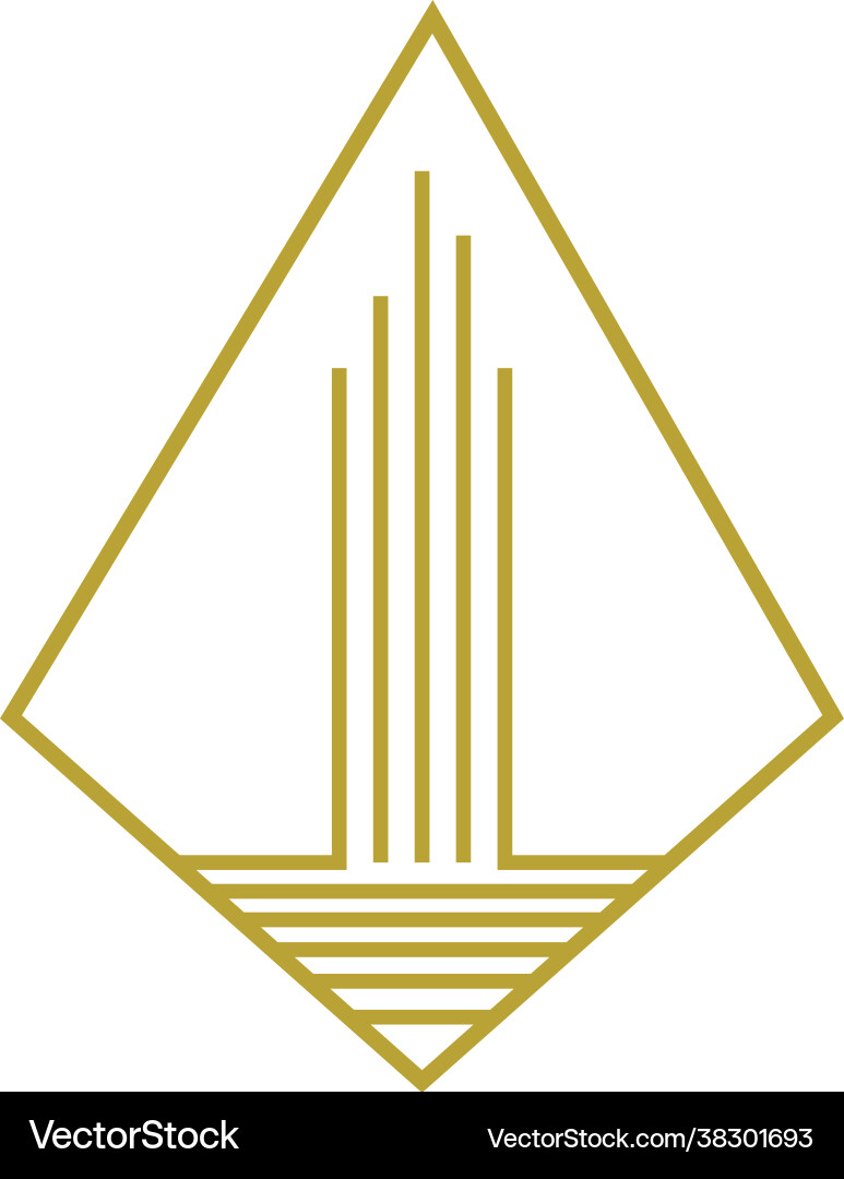 Monoline Turm Gebäude Logo Monoline Turm Gebäude Logo vektorbild