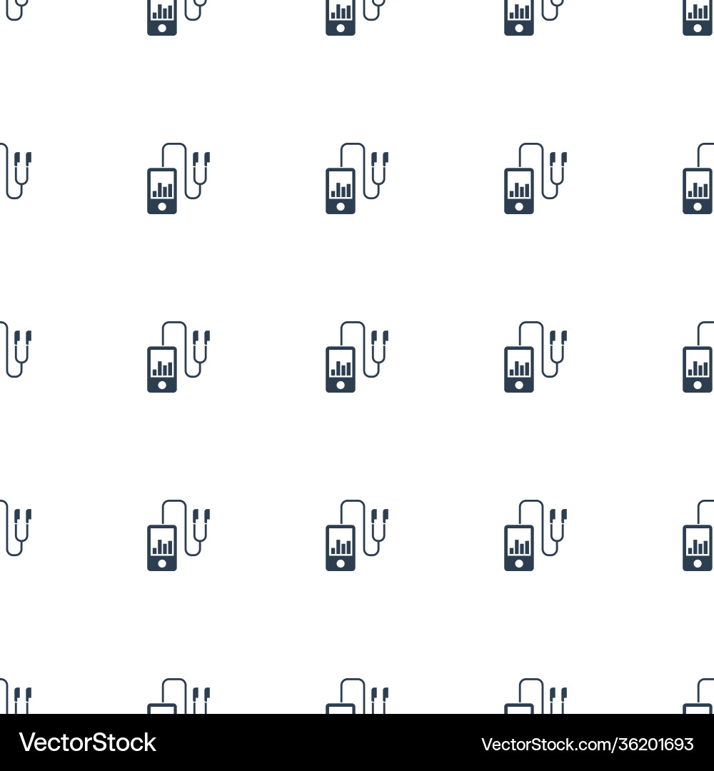 Mp player icon pattern seamless white background vector image