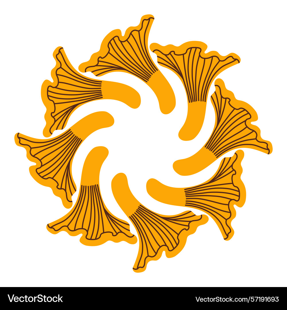 Mushroom circle frame round border made of fall Vector Image