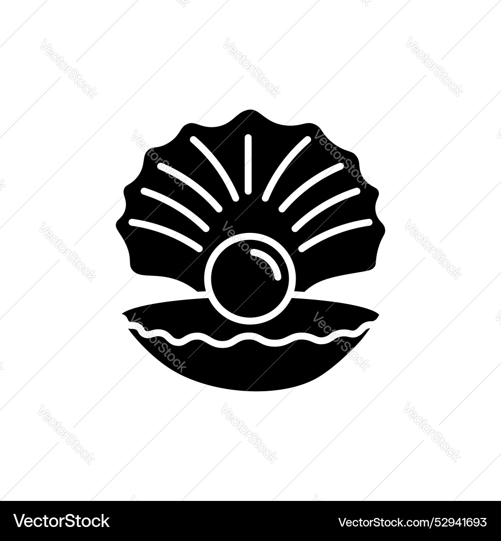 Pearl in the open shell icon set seashell Vector Image
