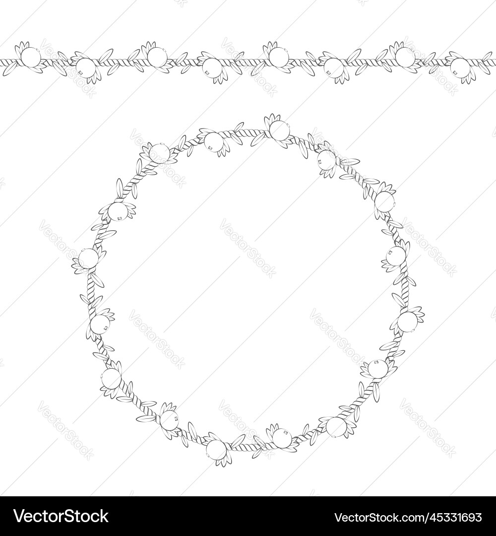 Seamless pattern of the cord with cranberries Seamless pattern of the cord with cranberries vector image