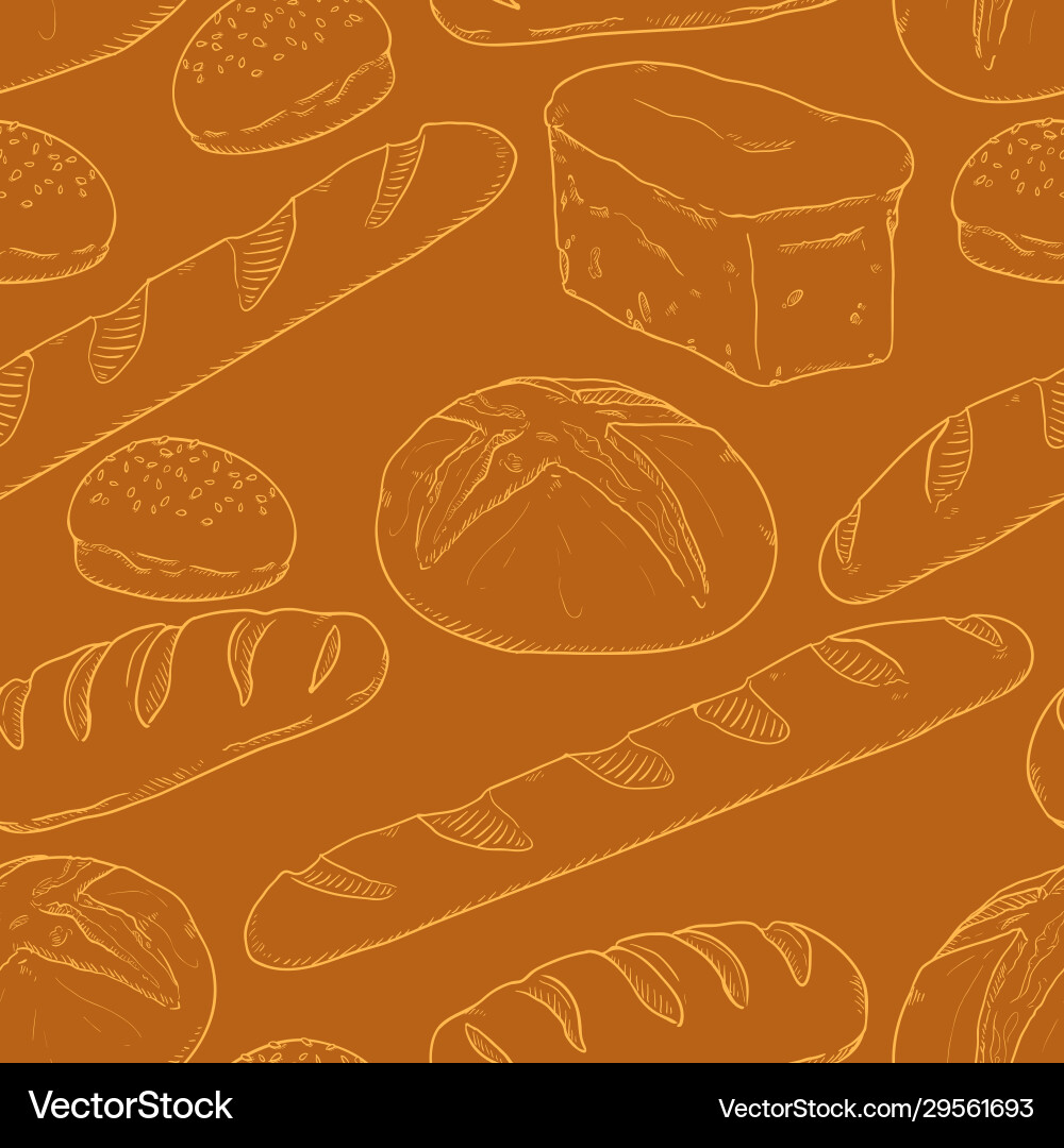 Seamless pattern sketch bread Seamless pattern sketch bread Vector Image