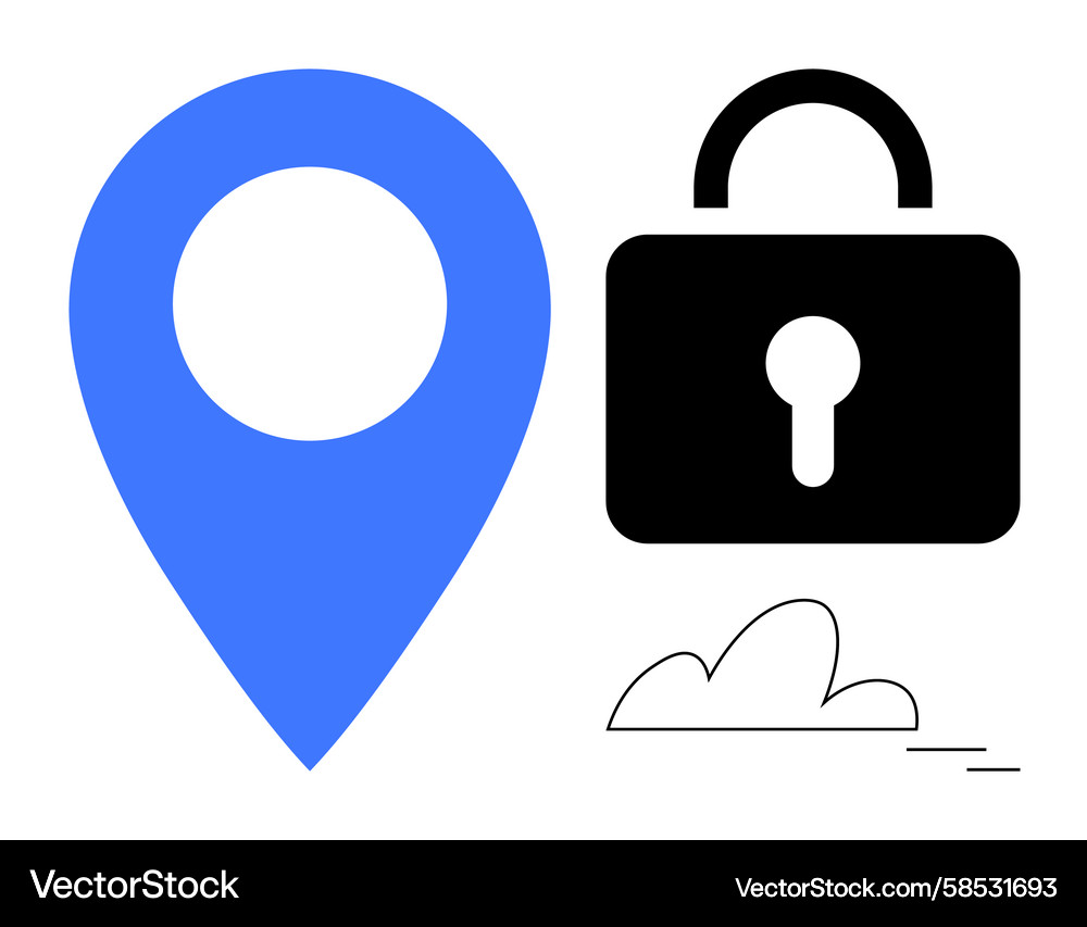 Secure Location Data Vector Image