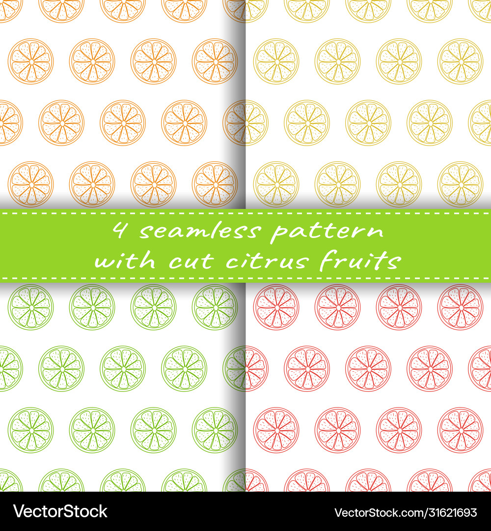 Set seamless pattern with sliced pieces Set seamless pattern with sliced pieces vector image