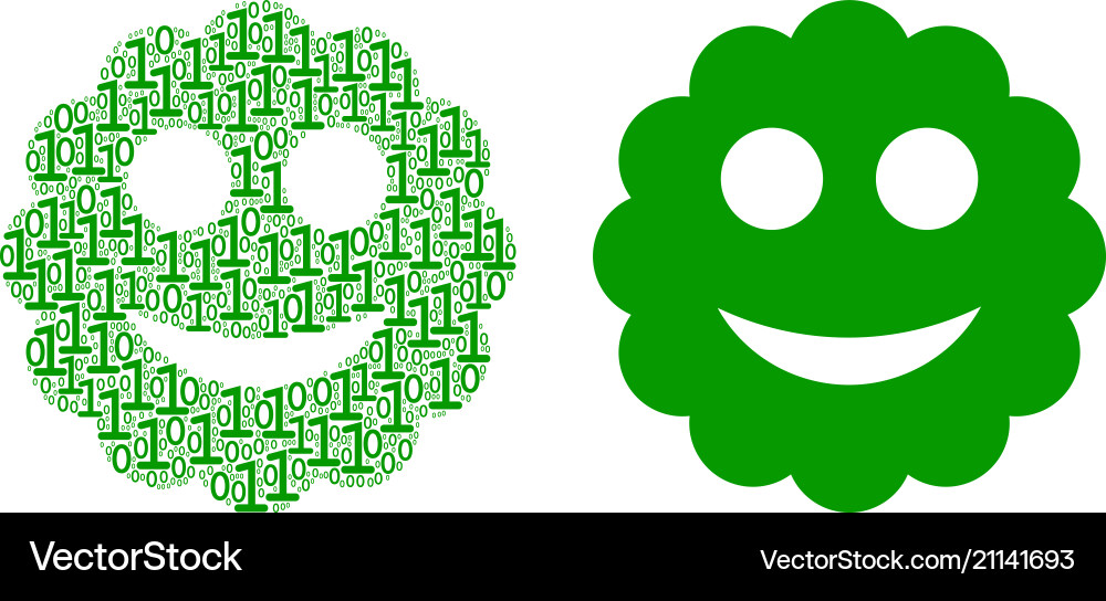 Smiled sticker composition of binary digits Smiled sticker composition of binary digits vector image