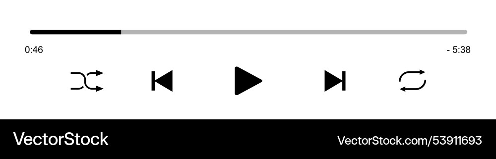 Video play bar template with button Video play bar template with button vector image