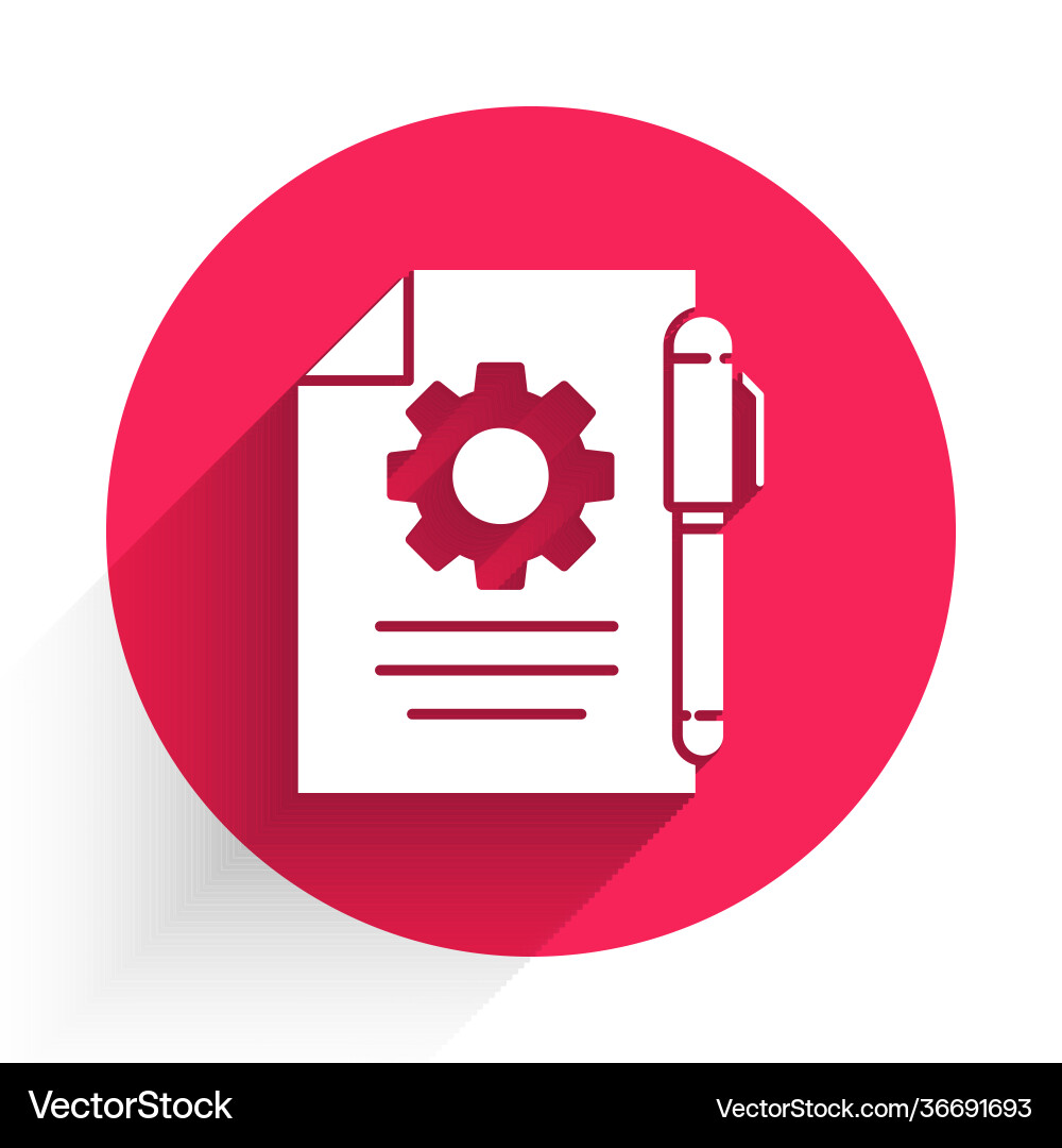 White document settings with gears icon isolated White document settings with gears icon isolated vector image