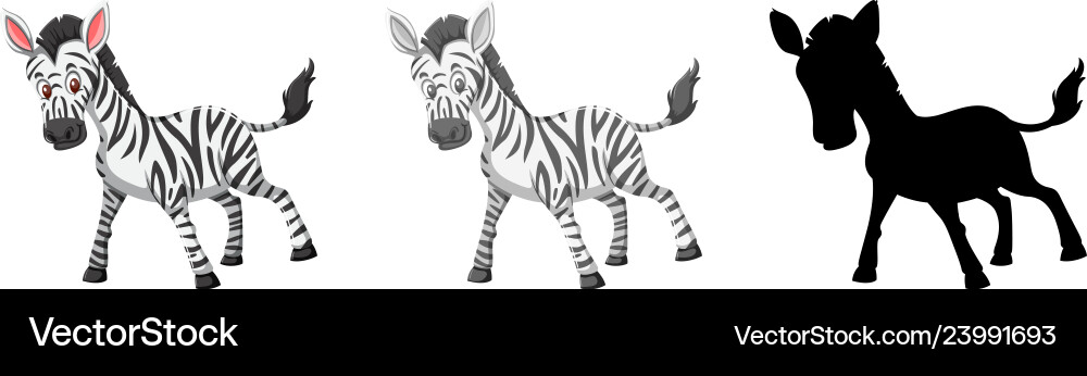 Zebra Character Set Vector Image