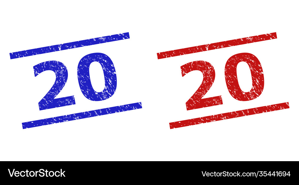 20 seals with corroded style and parallel lines vector image