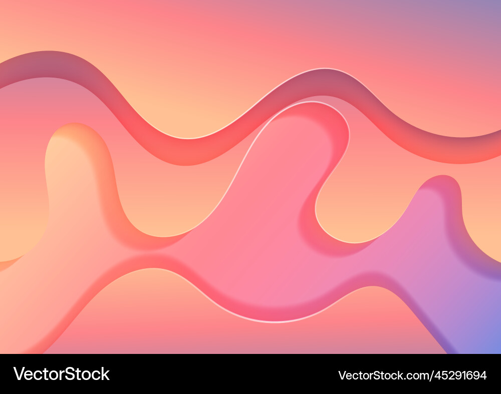 Abstract 3d gradient color bright wave shape Abstract 3d gradient color bright wave shape vector image