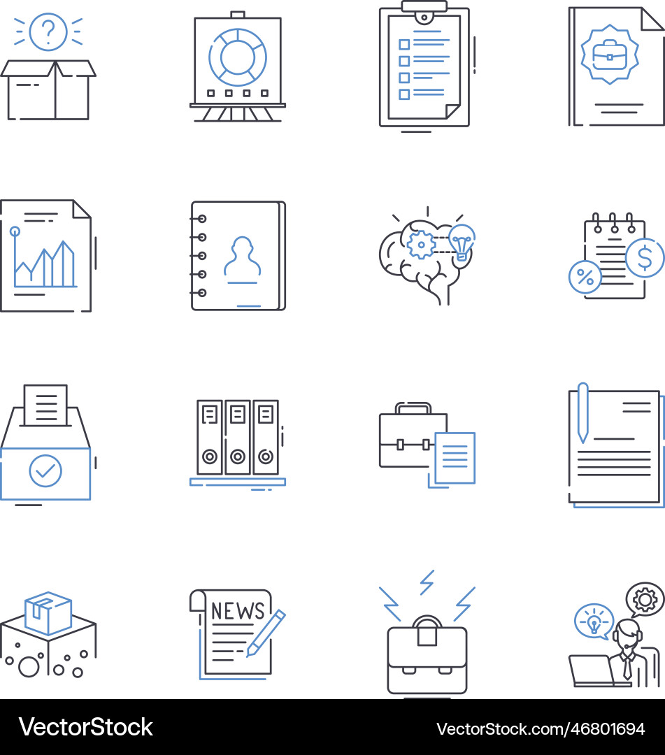 Agile methodology line icons collection sprint vector image