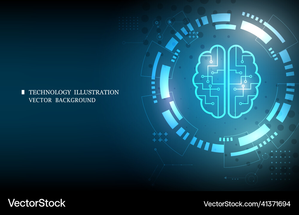 Artificial Intelligence Technology Brain Network vector image