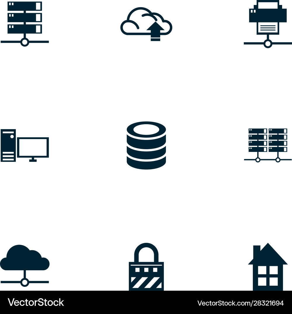 Bundle data center set icons Bundle data center set icons vector image