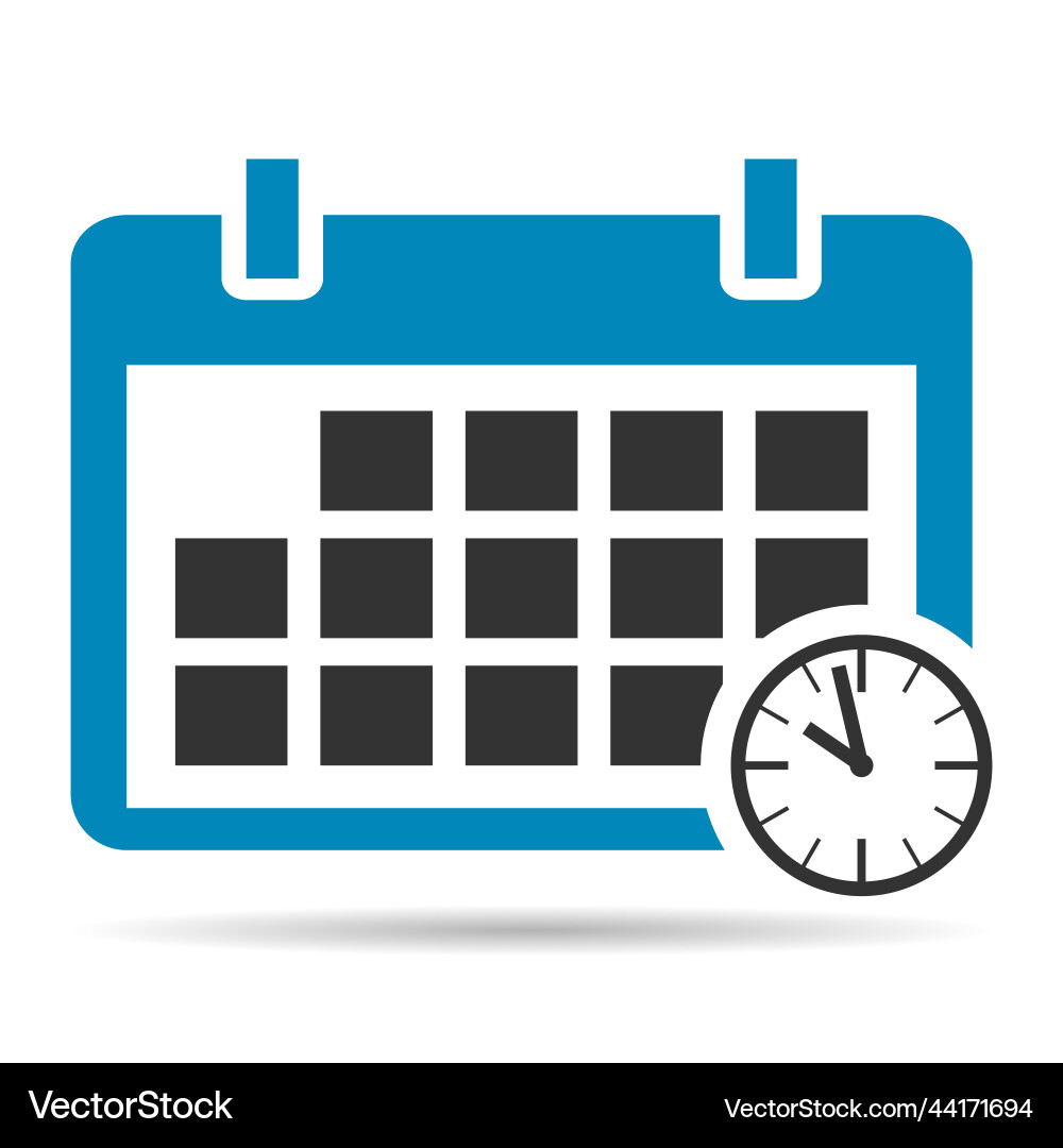 Calendar icon date day time shadow symbol event Vector Image