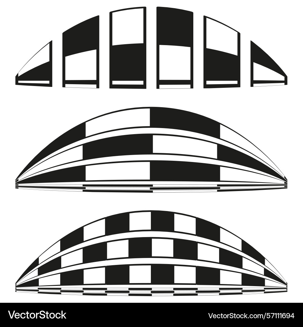 Checkerboard arc icon patterned curve symbol Checkerboard arc icon patterned curve symbol Vector Image