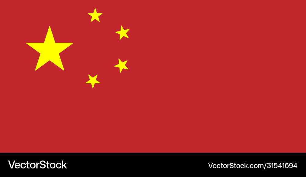 Chinas bright flag in custom color tones Chinas bright flag in custom color tones vector image