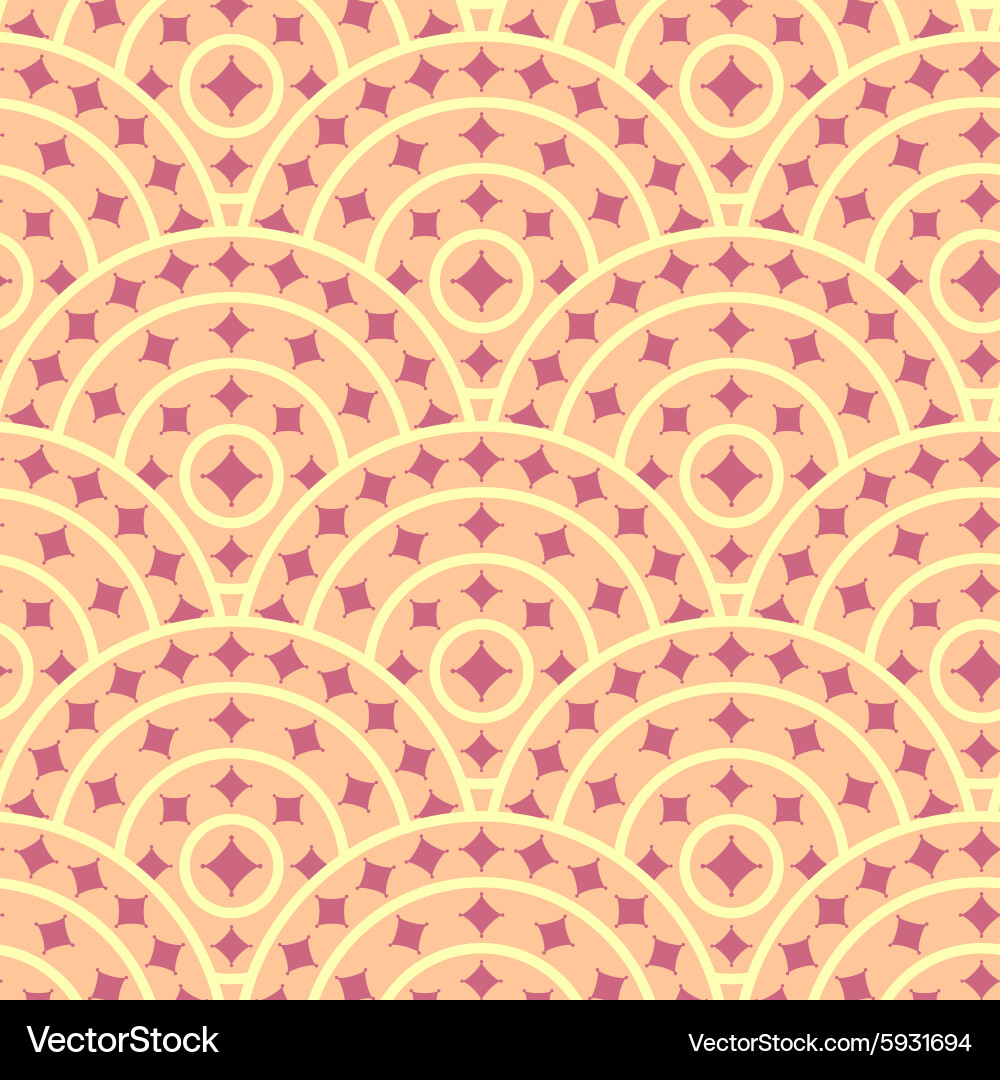 Circle with ruby shape seamless pattern Vector Image