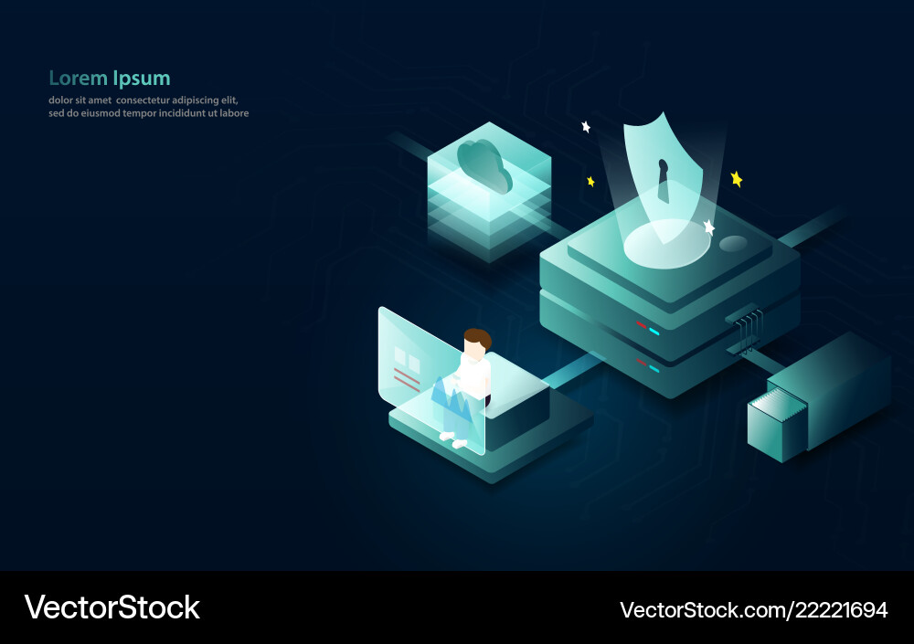 Data Security & Network Concepts vector image