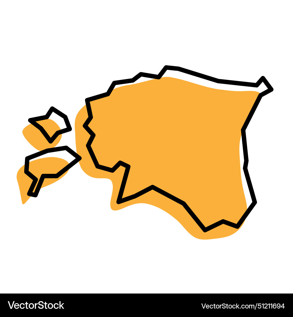 Estonia simplified map Royalty Free Vector Image