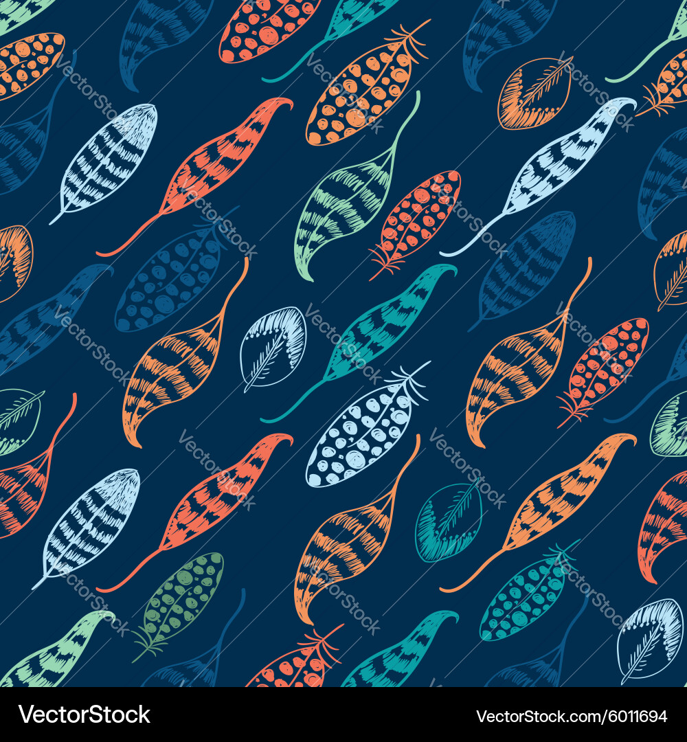 Feathered Seamless Pattern vector image