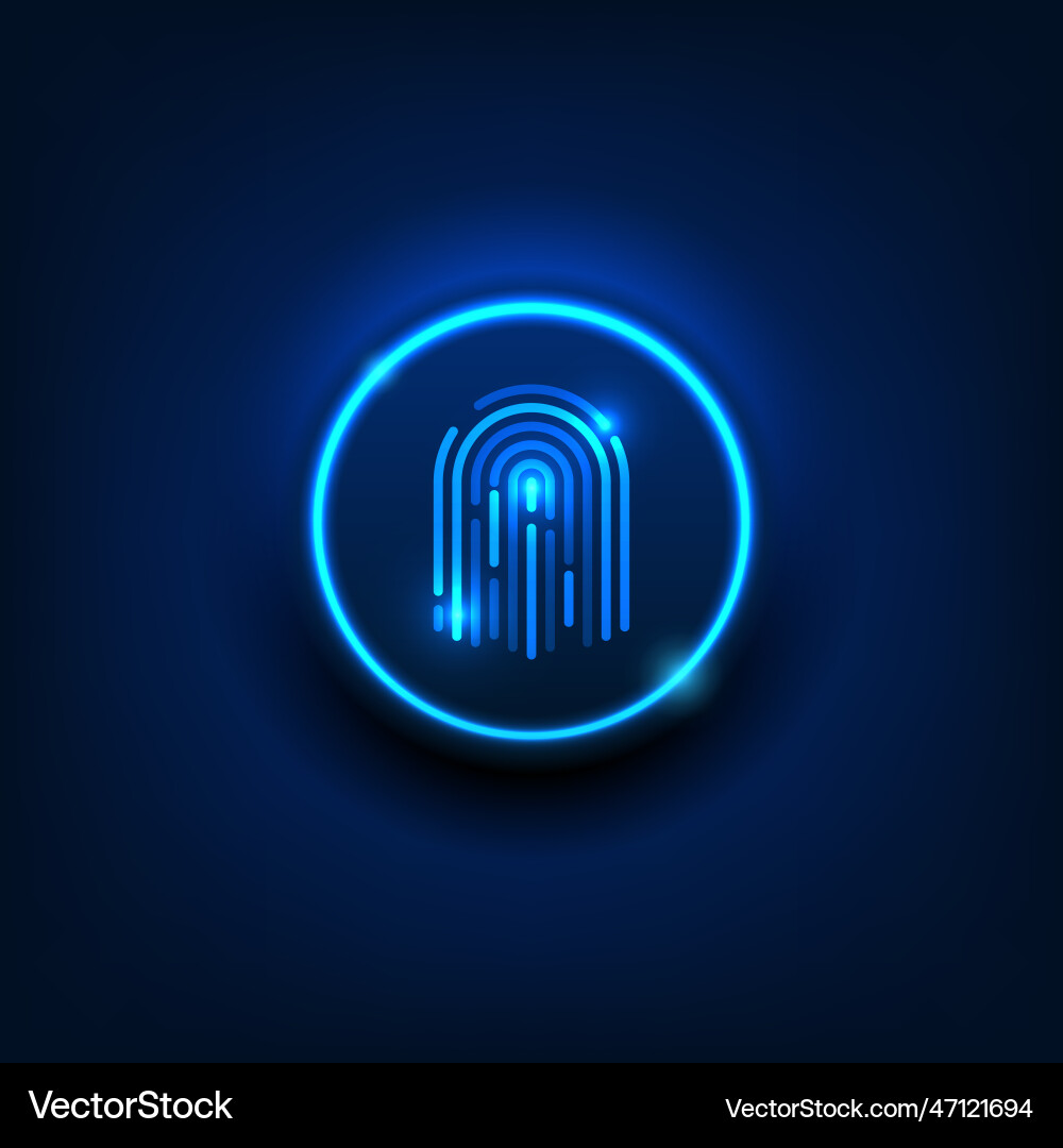 Fingerprint scanner button technology background Vector Image