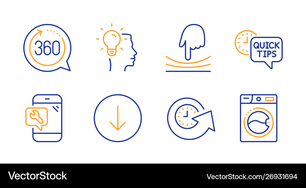 Idea update time and 360 degrees icons set quick Idea update time and 360 degrees icons set quick vector image