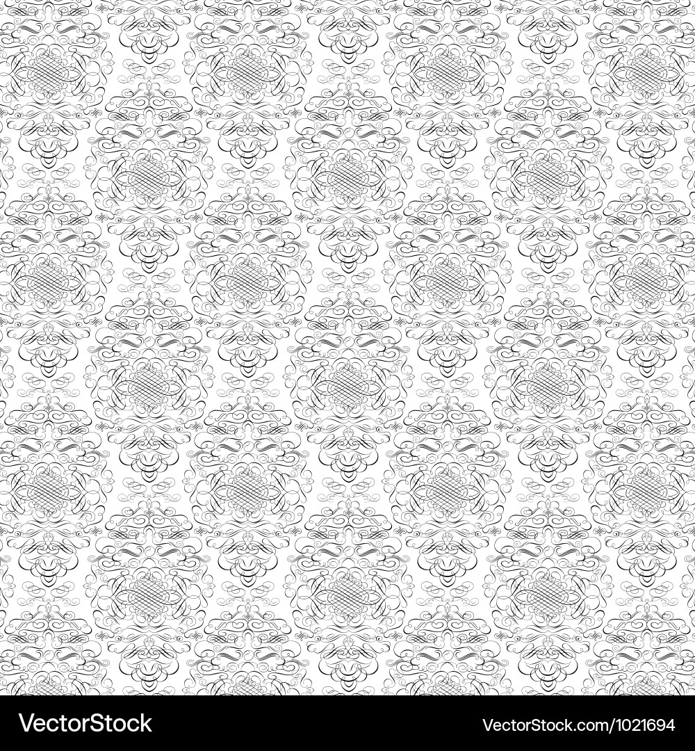 Intricate Floral Scroll Pattern vector image