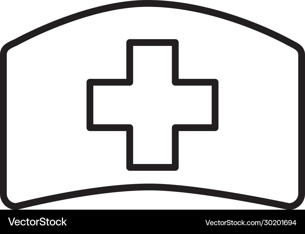 Isolated hat with cross line style icon Vector Image