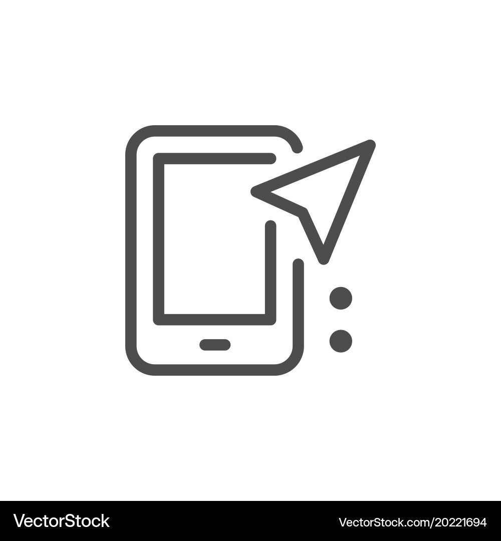 Mobile navigation line icon vector image