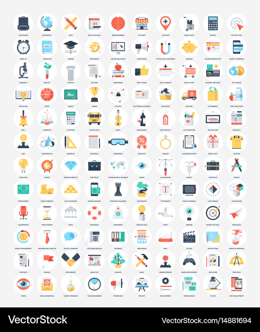 Modern Web Icons Set vector image