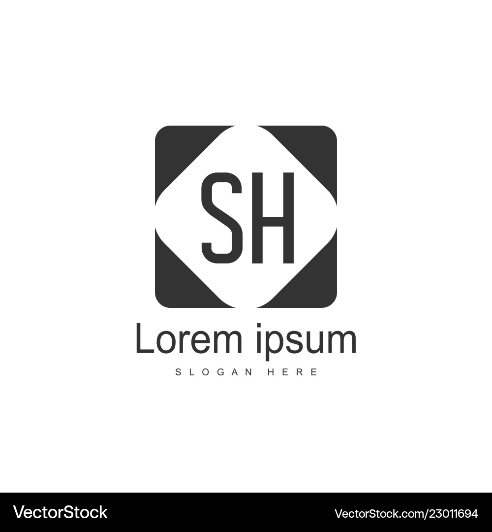 Original Buchstaben sh Logo Template Design minimal Original Buchstaben sh Logo Template Design minimal vektorbild