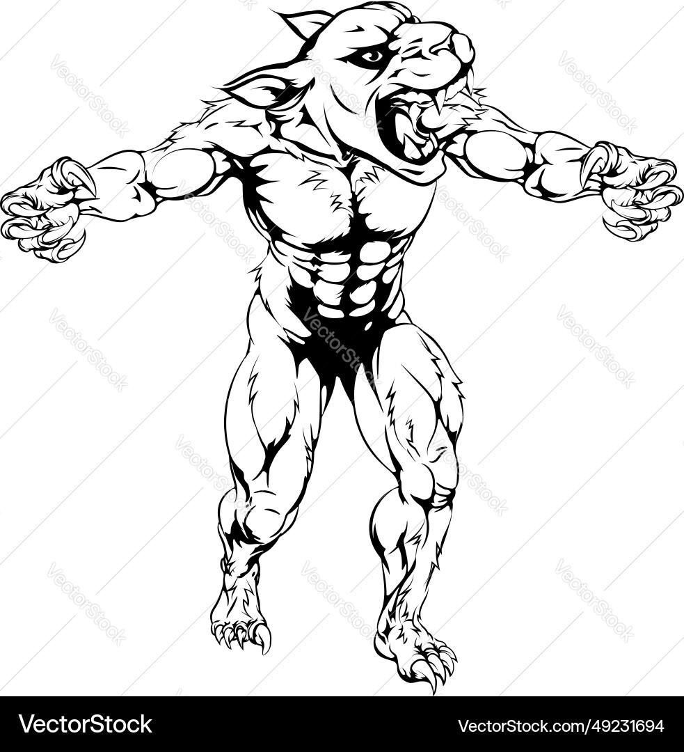 Panther scary sport mascot Panther scary sport mascot vektorbild