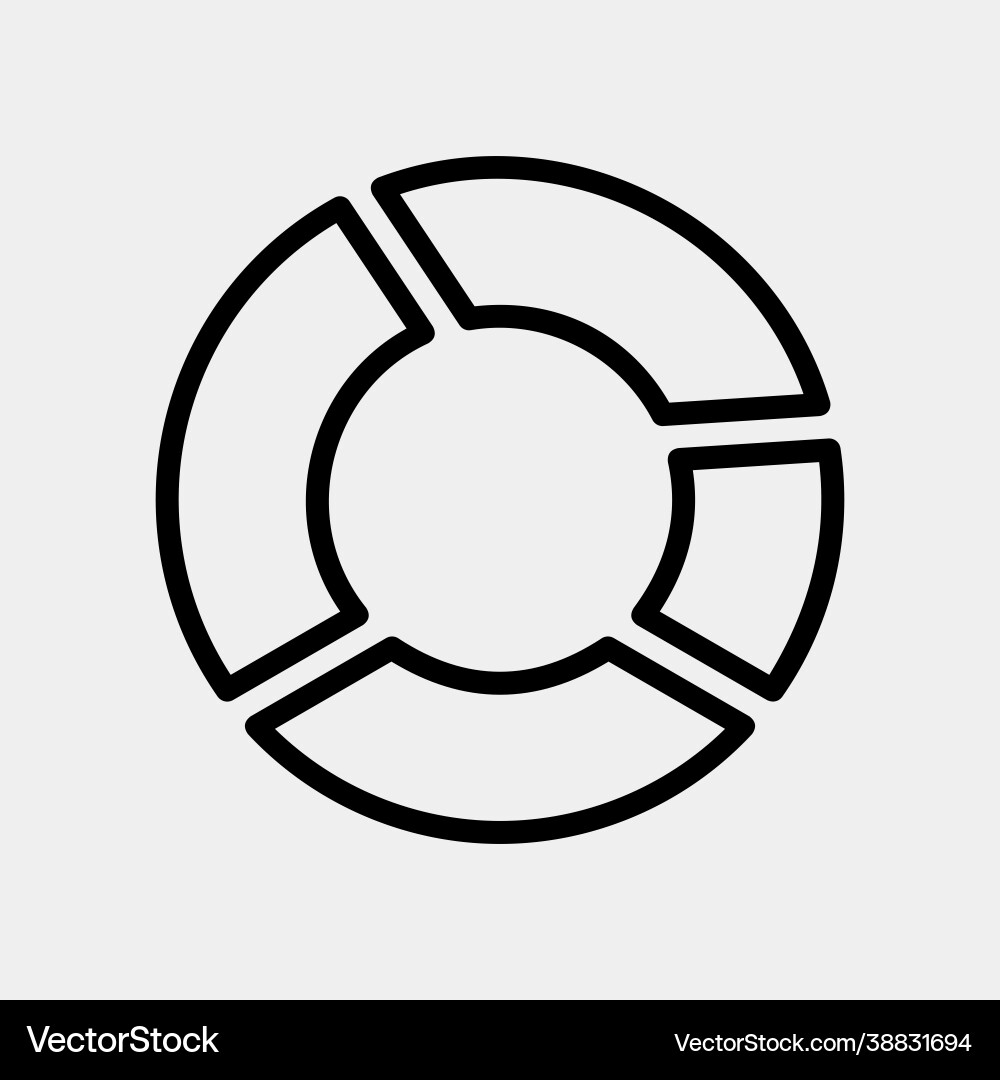 Pie chart icon in line style for any projects Pie chart icon in line style for any projects vector image