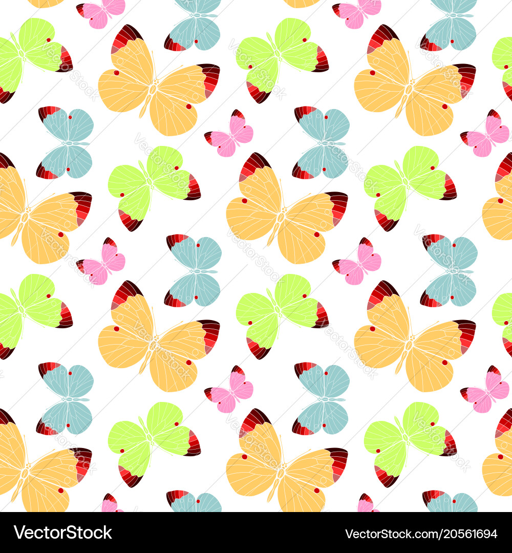 Seamless pattern with butterflies vector image