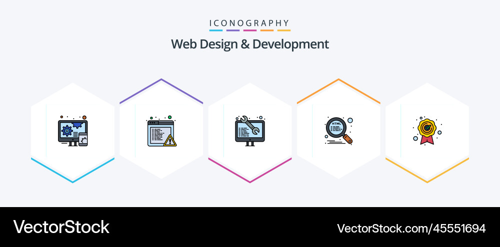 Web design and development 25 filledline icon Vector Image