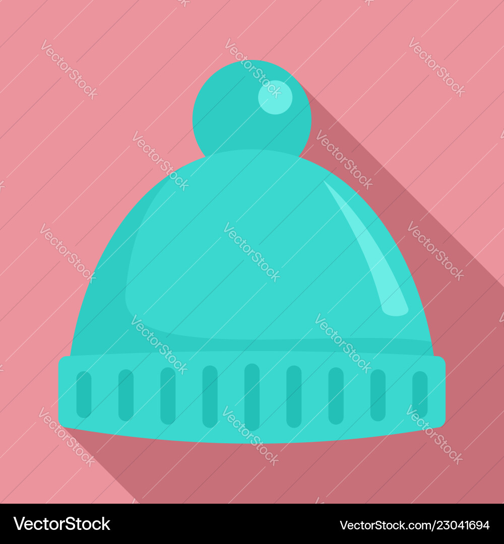 Winter Kopfbekleidung Ikone flach Stil Winter Kopfbekleidung Ikone flach Stil vektorbild