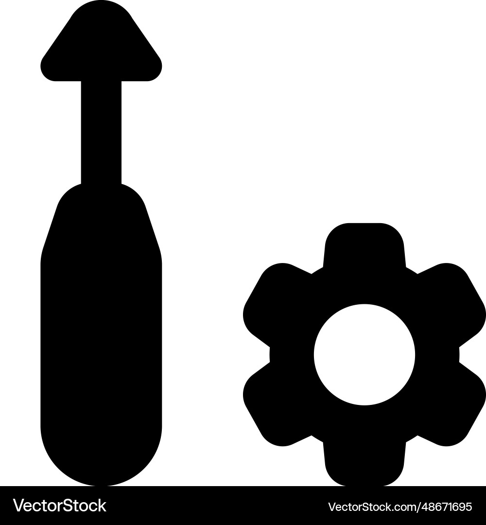 A tool for inserting and removing screws vector image