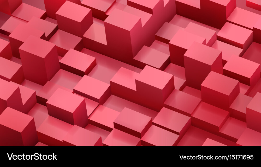 Abstract background of cubes and parallelepipeds Vector Image