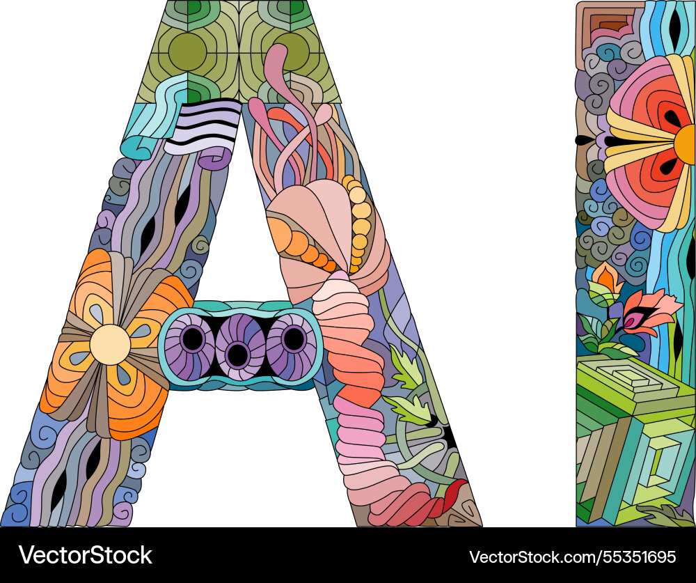 Ai artificial intelligence entangle Ai artificial intelligence entangle vector image