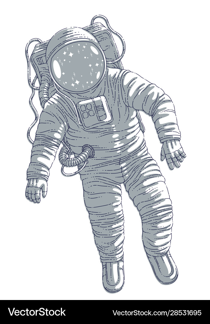 Astronaut im Raumanzug Vektorbild