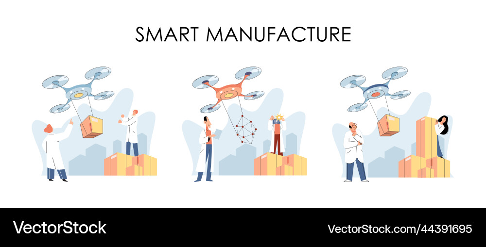 Automation and development of delivery process Automation and development of delivery process vector image