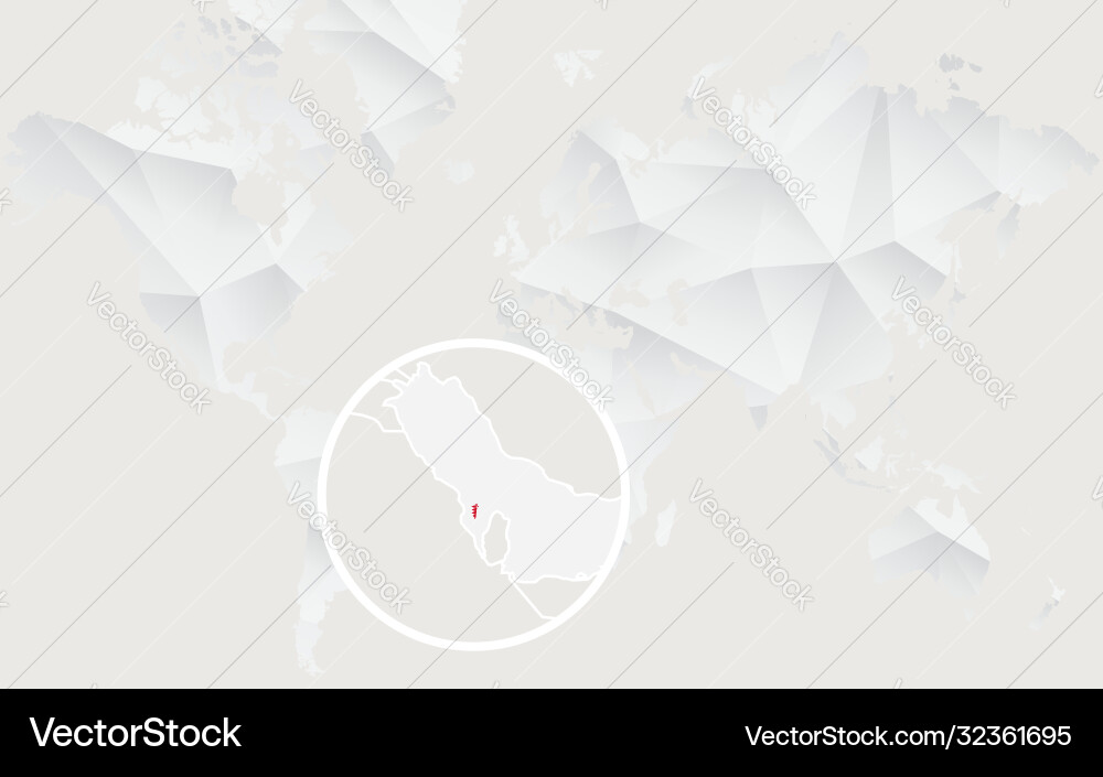 Bahrain map with flag in contour on white Vector Image