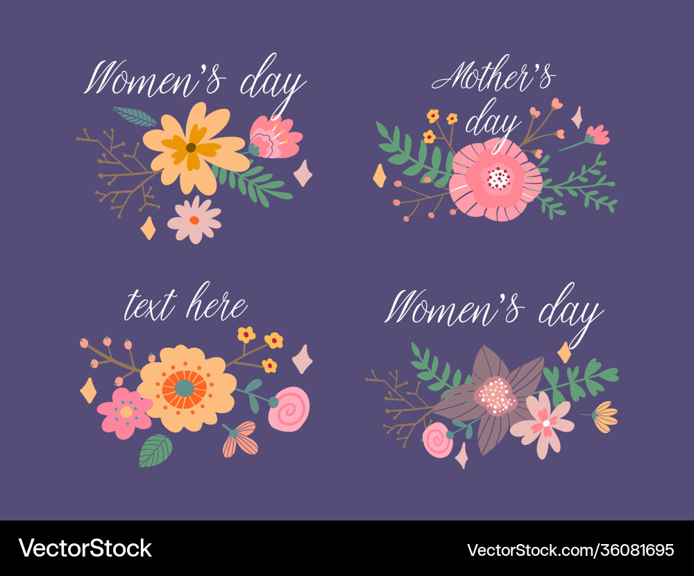 Bright logo for flower shop womens day mothers Bright logo for flower shop womens day mothers vector image