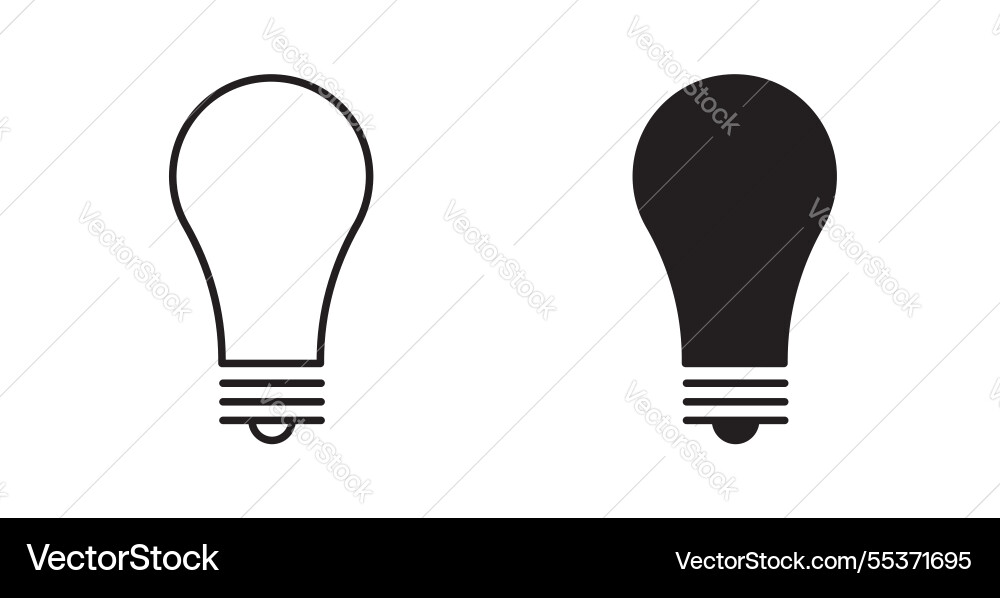 Bulb icon set in thin line for web Vector Image