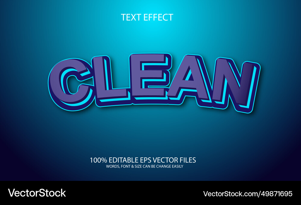 Clean eps 3d text effect design Clean eps 3d text effect design vector image