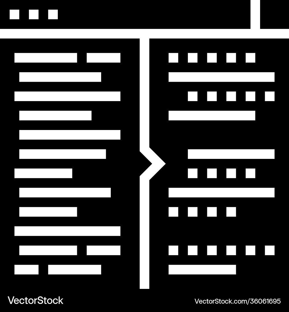 Code testing glyph icon vector image