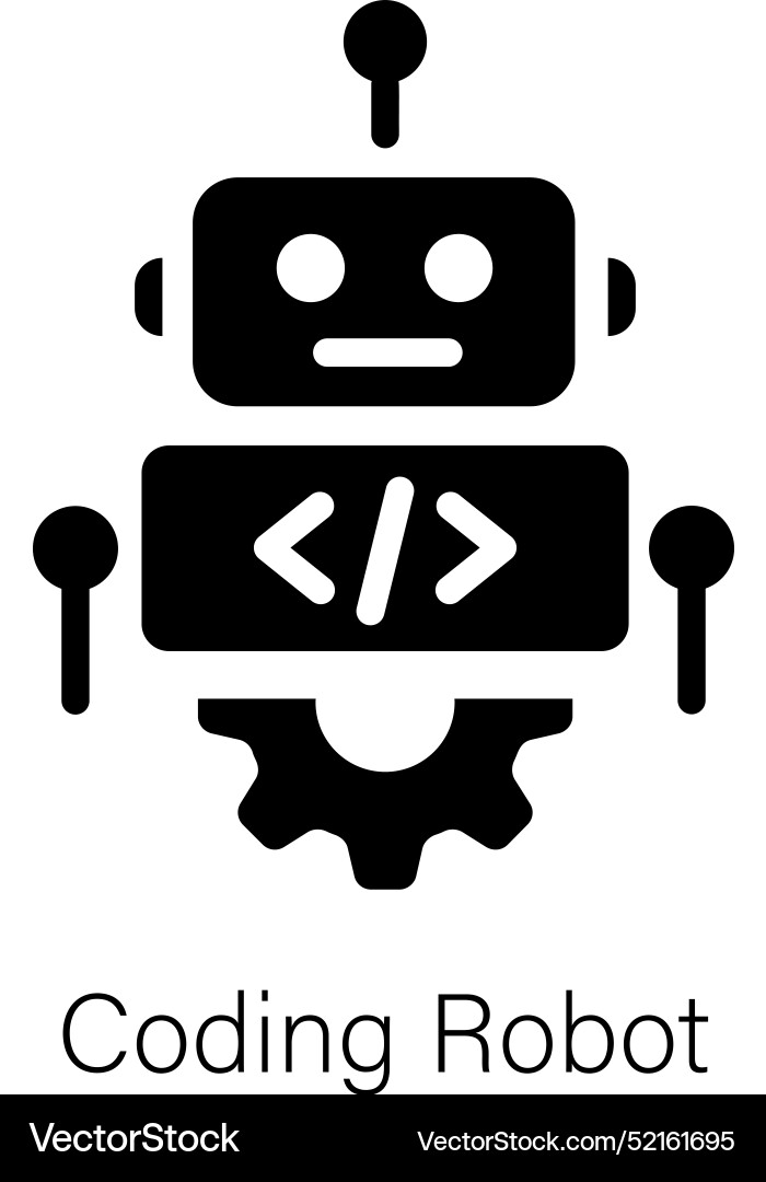 Coding robot vector image