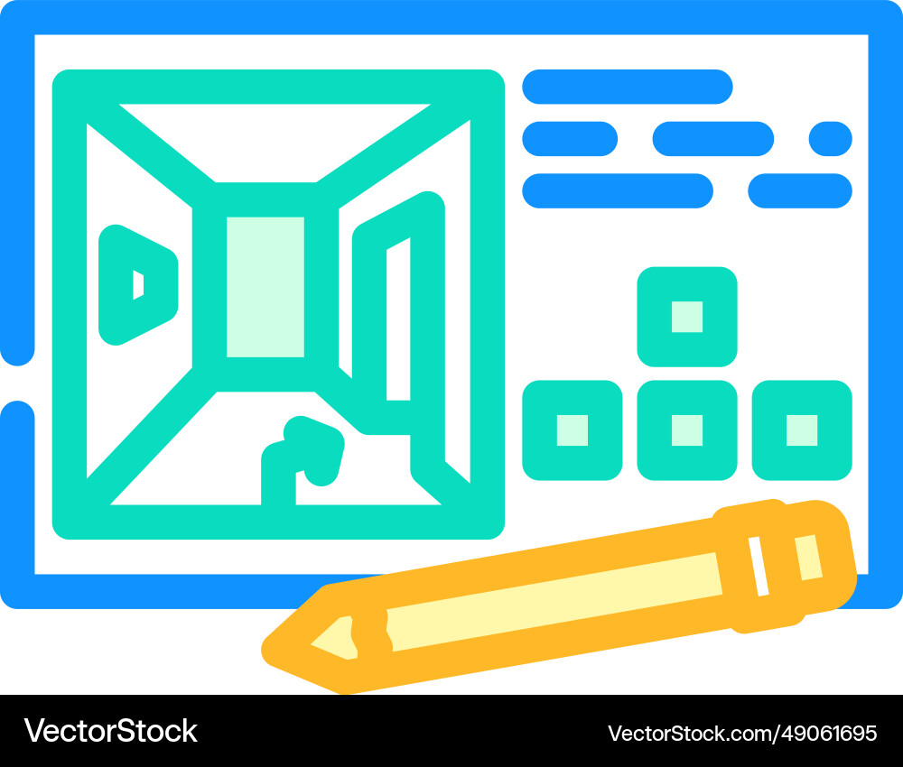 Concept design game development color icon Concept design game development color icon vector image