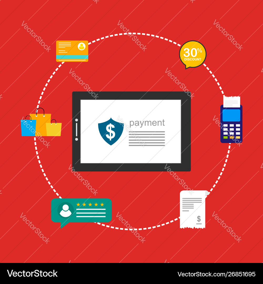Concept online and mobile payments for web page Concept online and mobile payments for web page vector image